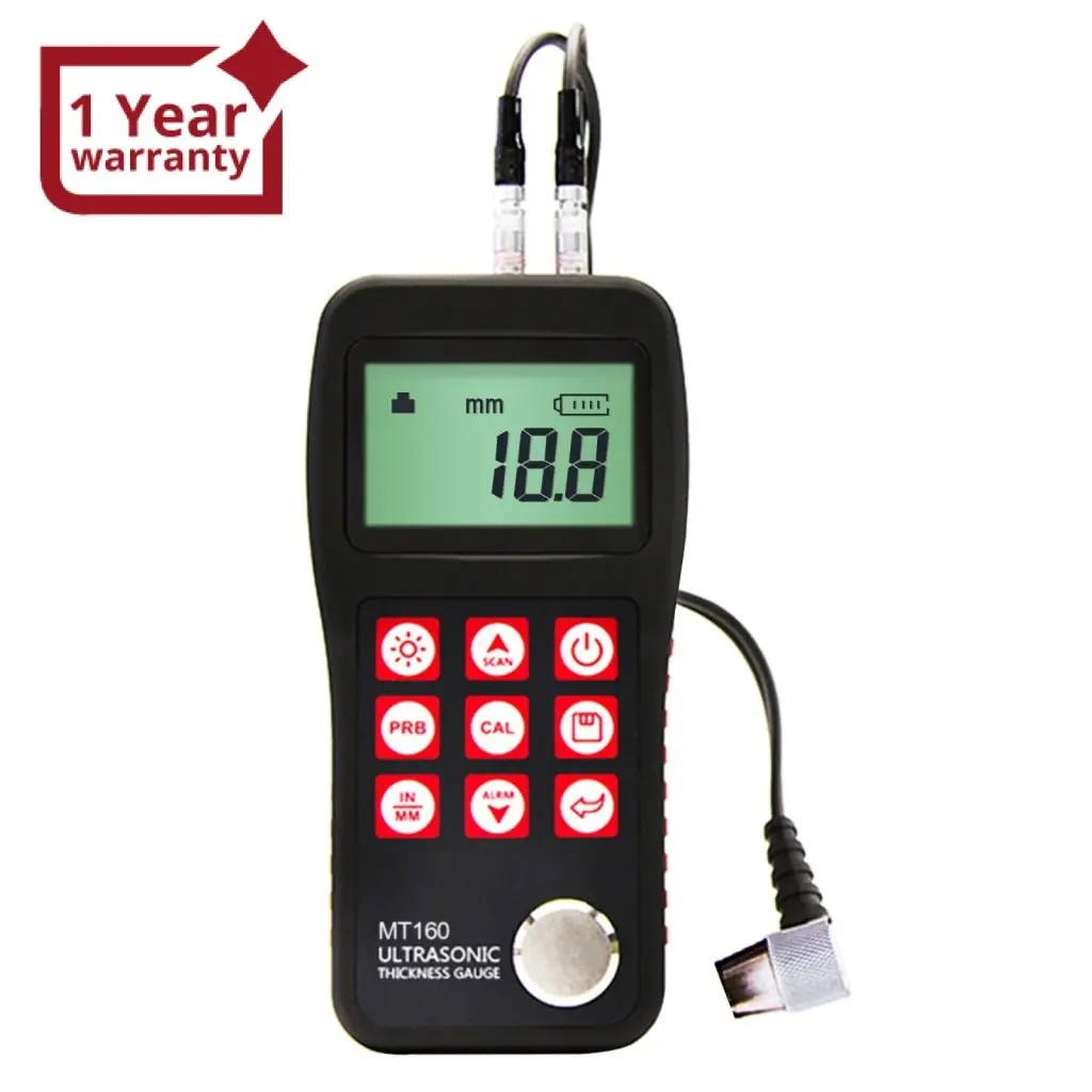 Mt160 Digital Ultrasonic Metal Fiber Glass Thickness Gauge 0.75 ~ 300Mm With Usb Communication Port Lcd With El Backlight Internal Memory Data 1