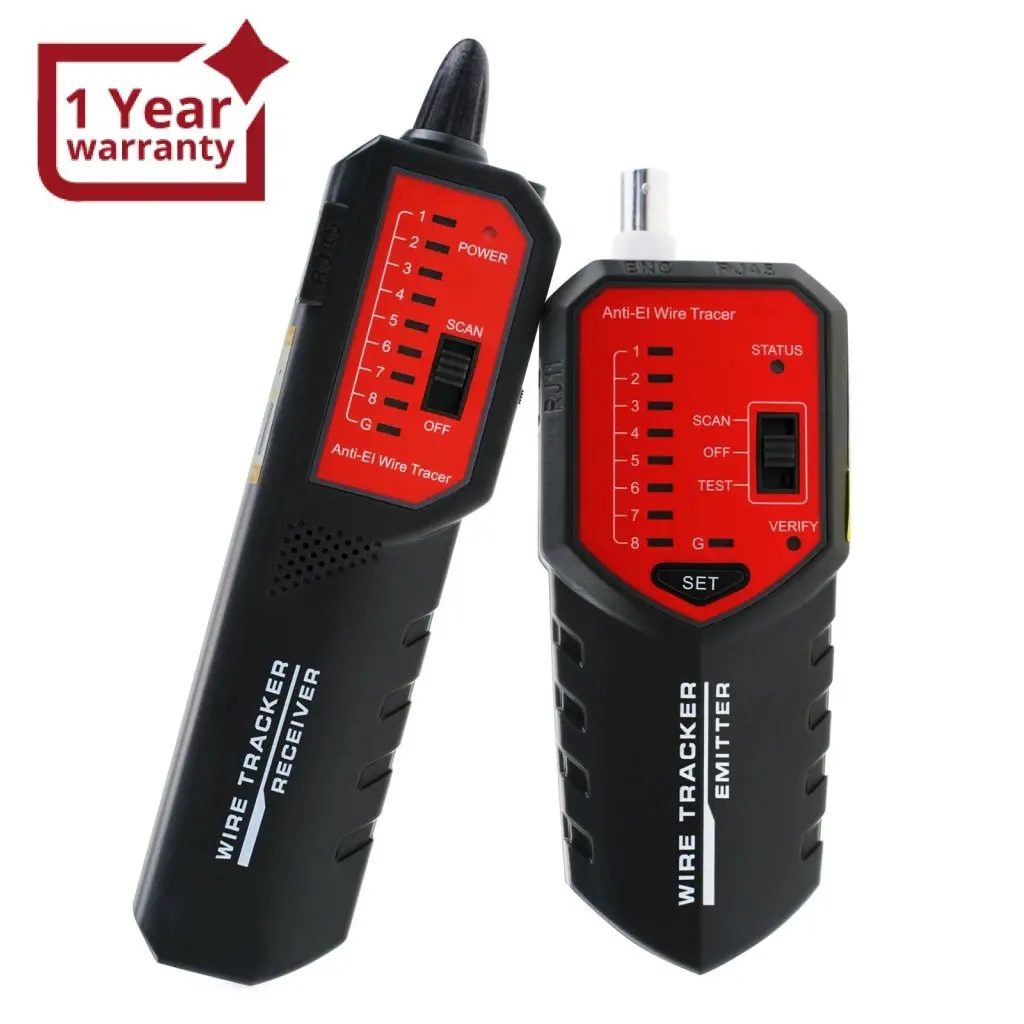 Nf-268 Rj45 Rj11 Bnc Wire Tracker Locator - Wire Sorting Hunting Circuit Status Checking Tracing Stp Utp Network Telephone Coax Cable Tester Finder With Complete Ac Interference Rejection Error Locator Cable Mapping 1
