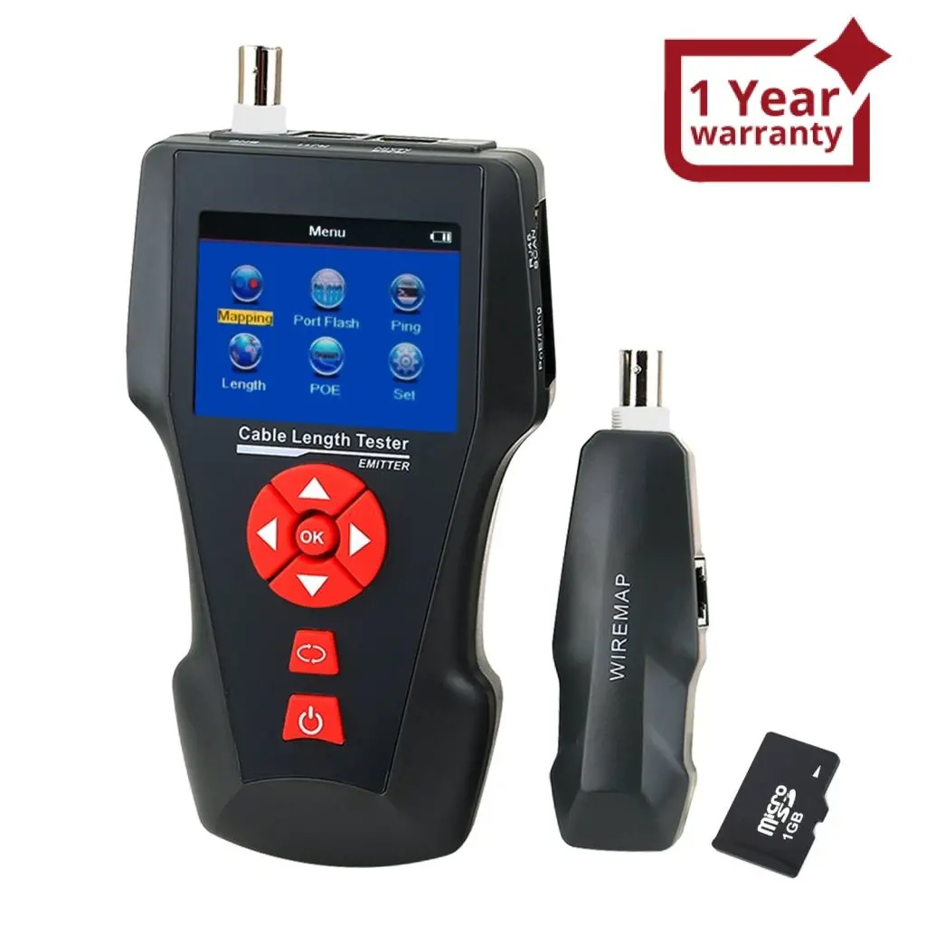 Nf-8601A Digital Cable Tester Wire Tracker Rj45 Rj11 Bnc Cable Length, Handheld Tester With Remote Identifier Poe Ping Data Storage Function And Port Flash 1
