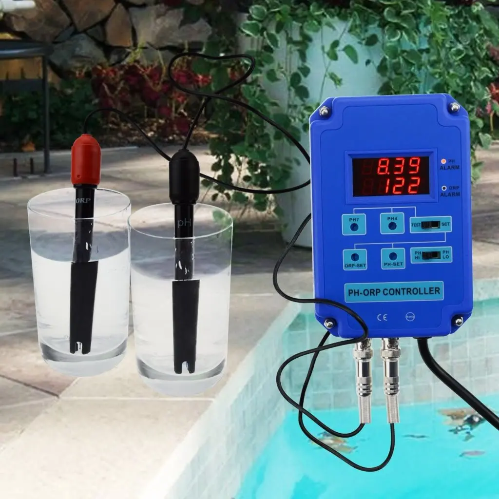 Ph-803 Digital Ph Orp Redox 2 In 1 Controller Monitor W/ Output Power Relay Control, Electrode Probe Bnc, Water Quality Meter Online Continuous Measurement Kit, For Aquarium Hydroponics Plant Pool Spa 2