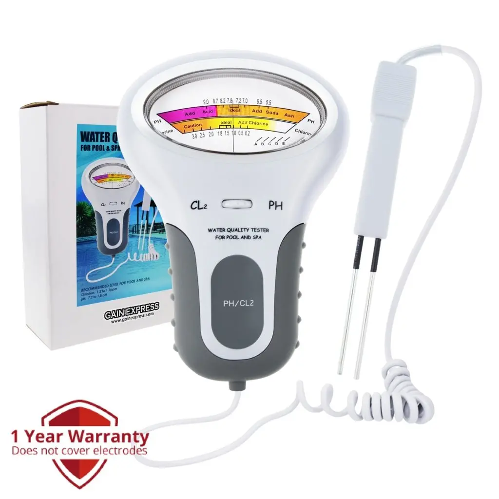 Phm-203 Chlorine Tester, Ph & Chlorine Cl2 Level Meter Tester Test Monitor Swimming Pool Spa Water Monitor  Quality Analysis 1