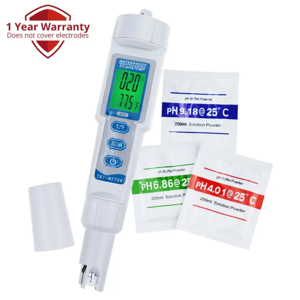 Phm-205 3 In 1 Ph / Ec / Temperature Waterproof Meter Monitor Water Quality Tester Pen Type Acidometer Drink Water Quality Analyzer Multi-Parameter 1