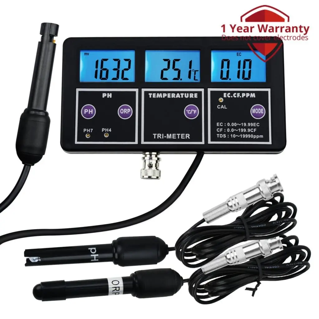 Phm-233 6 In 1 Professional Multi-Parameter Ph/ Orp/ Ec/ Cf/ Tds Ppm/ Temperature Combo Testing Meter, Digital Multi-Function Water Quality Monitor Tester 1
