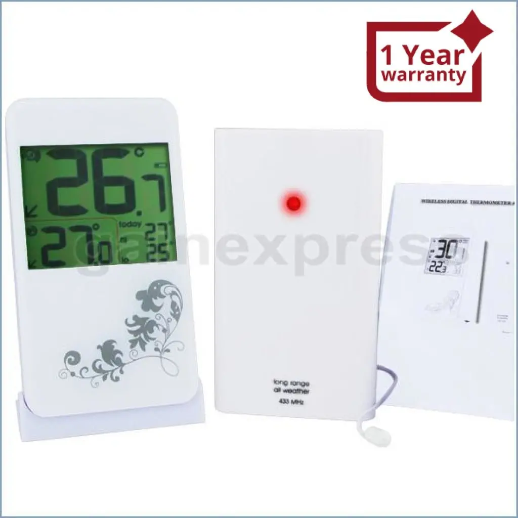 R01aok-2819 Wireless 30M Indoor Outdoor Thermometer+Snow Alert Alarm 1