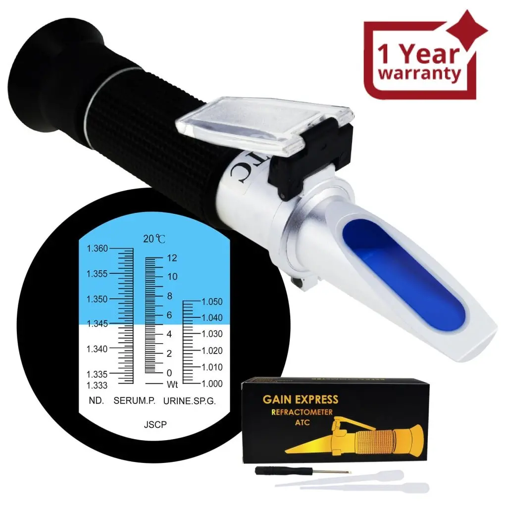 Rec-200Atc Tri Scale Clinical Refractometer With Atc 0~12G/100Ml Serum Protein, 1~1.050, 1.333 ~ 1.360 Ri For Human Urine, Serum Or Plasma 1