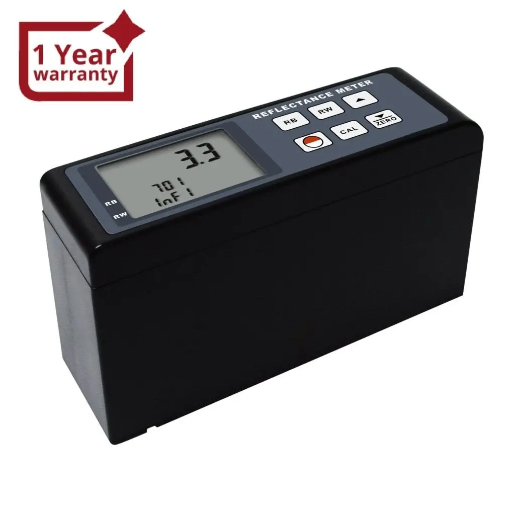 Rm-206 Digital Reflectance Meter 0~100 Range Portable Cryptometer Light Reflectivity Transparency Tester For Specular Diffuse Surfaces Coatings Pigments Plastics Printing Leather Film 1