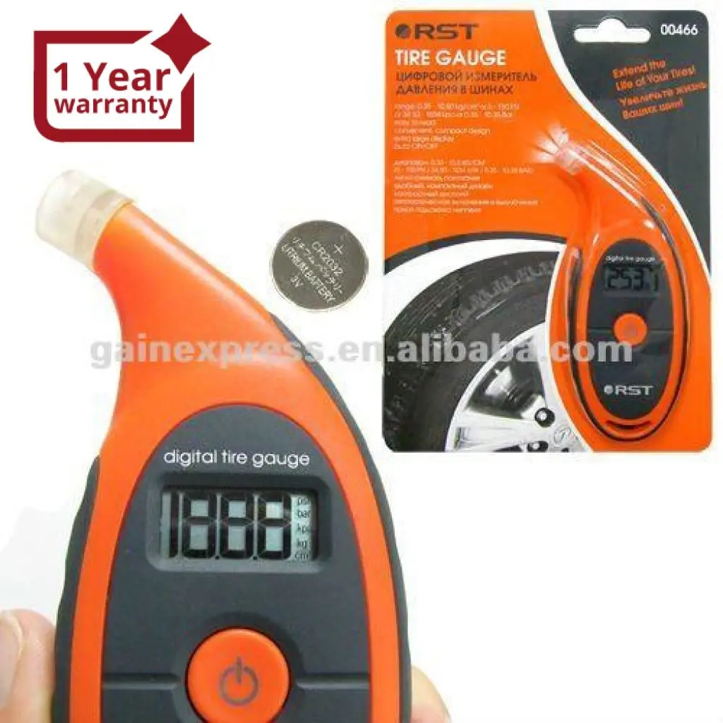 Rst-00466 Portable Rst Digital Tire Tyre Air Pressure Gauge 5~150 Psi Bar Kpa With Led Light 1