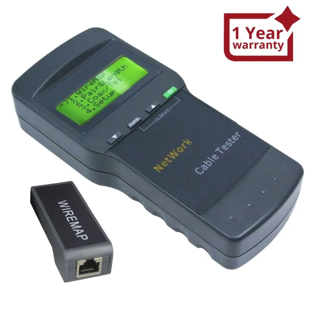 Sc-8108 Network Cable Tester, Multifunctional Tester Of 5E 6E Cat5 Rj45 Ethernet Lan Phone Cable Stp/ Utp Twin Twisted Cable/ Coaxial Wire , For Checking Error/ Length/ Distance Of Open & Close Circuit/ Far-End Recognizer 1