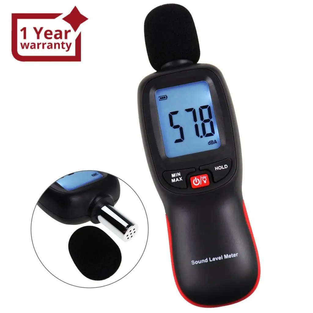 Slm-267 Decibel Meter Sound Level Tester 30~130Dba Noise Volume Measuring And Monitoring Instrument Digital Lcd Display With Backlight Professional Handheld Device 1