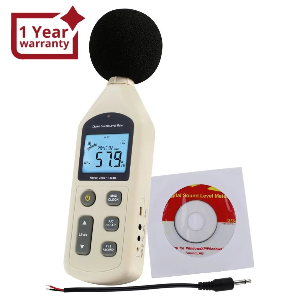 Slm-270 Digital Audio Decibel Meter Sound Level Tester Noise Level Volume Measuring Instrument 30~130Dba Monitor 4700 Data Storage Self-Calibrated A / C Frequency Weighting Tool 1