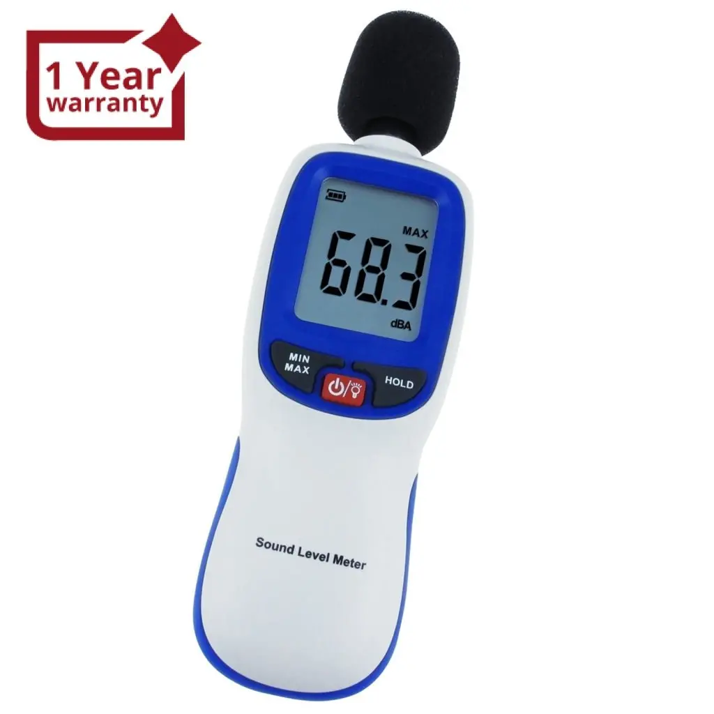 Slm-30 Professional Digital Sound Level Meter, 30~130Dba, A Weighting, Decibel Noise Tester, Lcd Display With Backlight, High Accuracy ±1.5Db, Max/ Min/ Hold Mode,  For Noise Volume Measuring, Monitoring 1