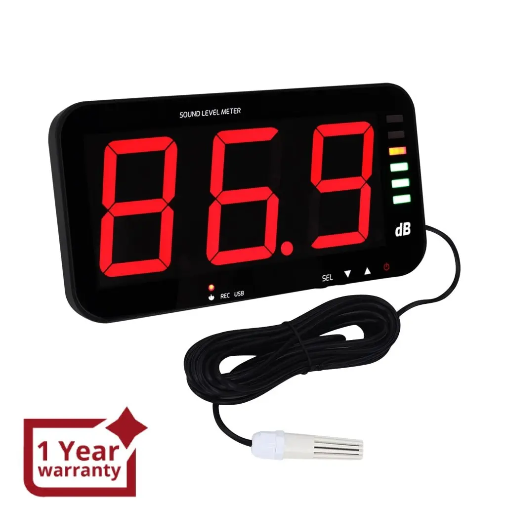 Slm-389 Wall Hanging Sound Level Meter 13" Hd Screen Decibel Meter With Data Logger Function Audio And Visual Alarm 1