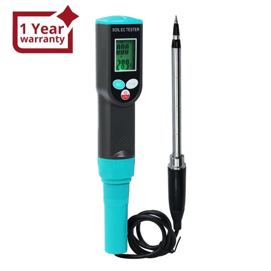 Sqm-416 Waterproof Soil Ec And Temperature Meter Digital Tester With Atc For Potted Plants Gardening Agriculture Farm 1