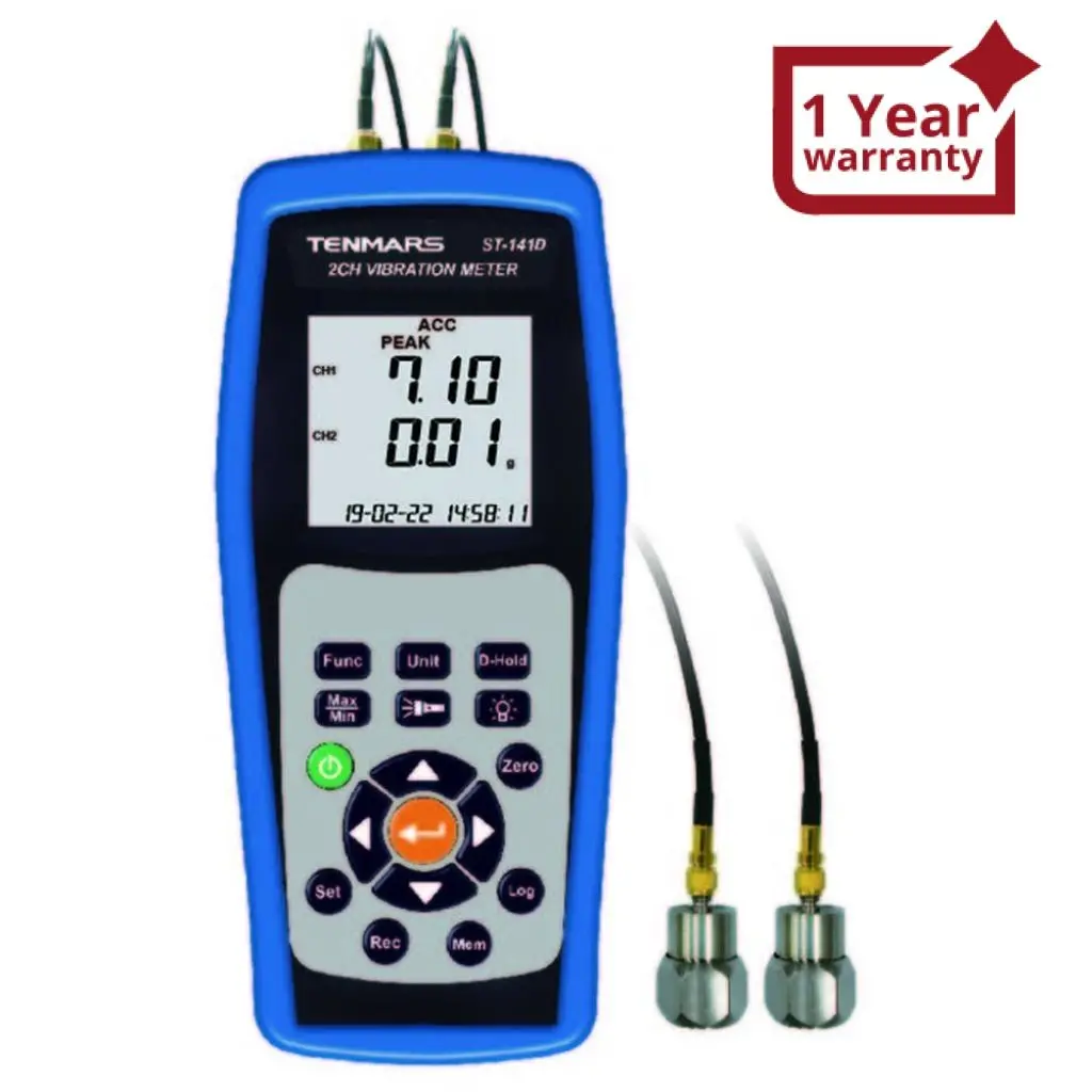 St-141D 2-Channel Recording Vibration Meter Data Logging Acceleration Velocity Displacement Function 1