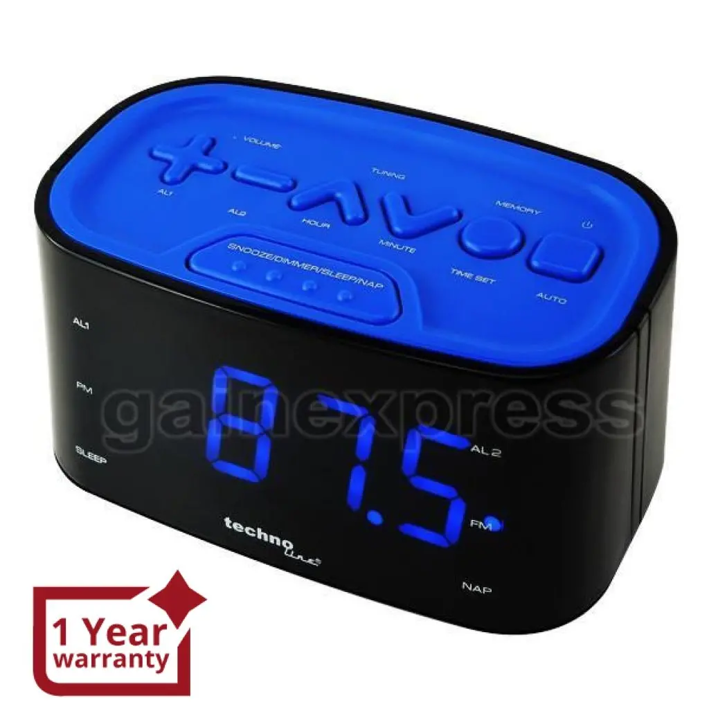 T04wt465 Technoline Digital Quartz Radio Alarm Clock 220-240V Only 1