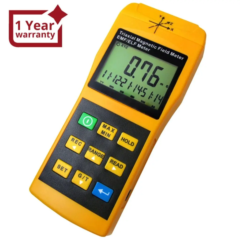 T92 3-Axis Gauss Emf Elf Meter Detector, Electromagnetic Field Radiation Intensity 20/ 200/ 2000 Mg & Ut, Frequency 30~2000 Hz, Handheld Portable Gauge For Microwave Computer Monitor Power Line 1