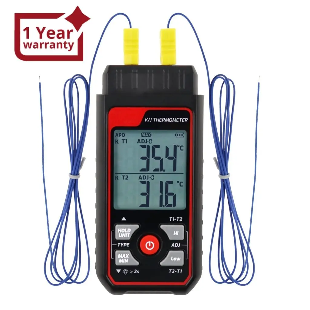 Ta611b_R  Dual Channel K/J Probe Thermocouple Thermometer T1-T2 Channel Temperature Measurement 1