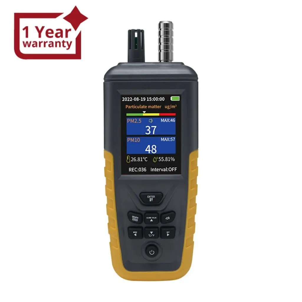Tc-8100 Digital Handheld Dust Particle Counter Pm2.5, Pm10 Aqi Tester Data Logging Function Up To 999 Set 1