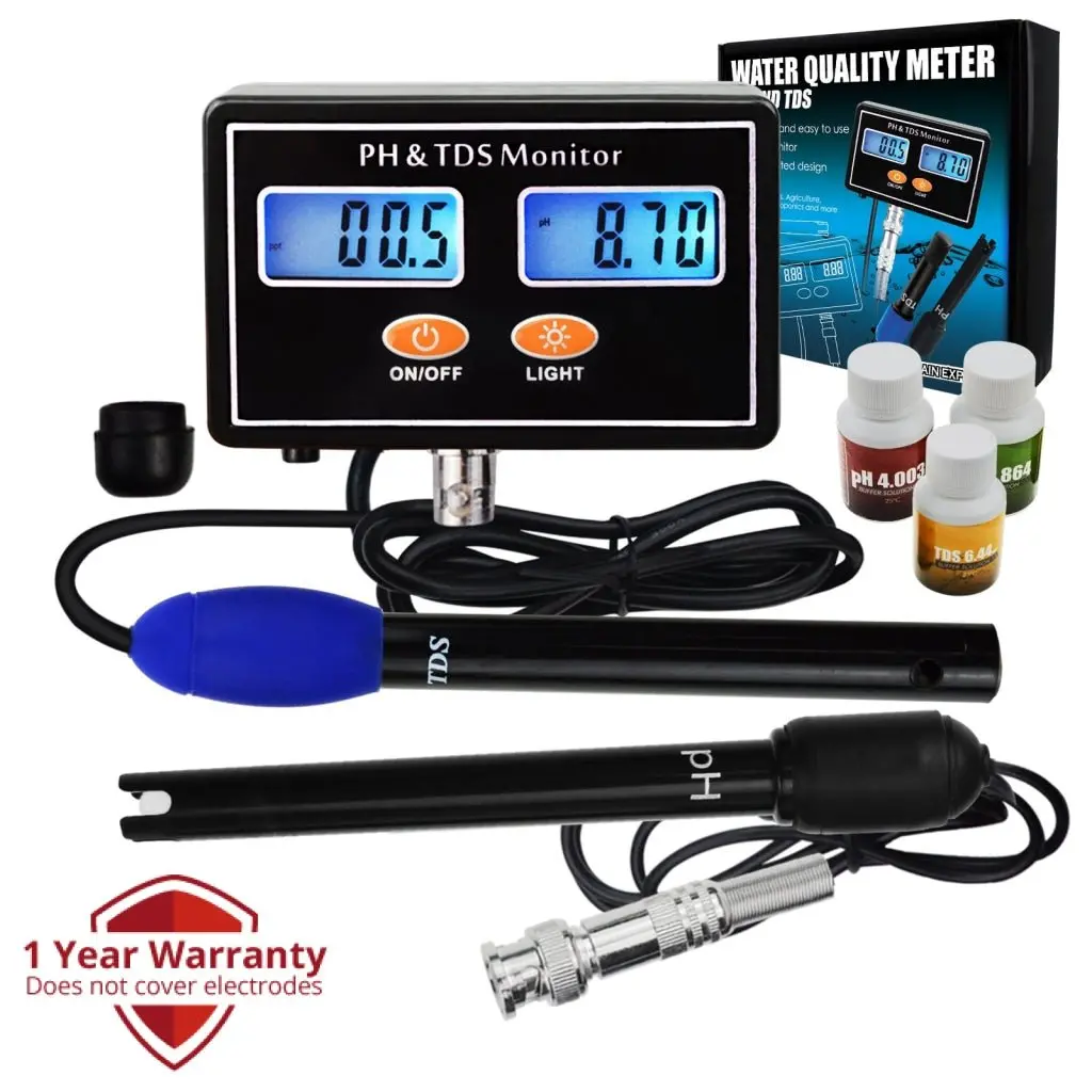 Tds-232 Digital Combo Ph & Tds Monitor Meter Tester Atc, 0.00~14.00Ph & 0.0~199.9Ppt Rechargeable Water Quality Real-Time Monitoring, For Aquaculture, Salinity, Aquarium, Pond, Hydroponics 1