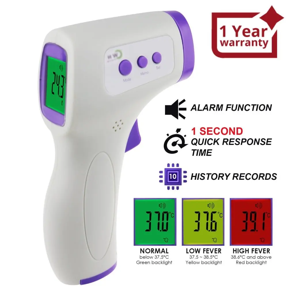 The-292 Non Contact Ir Forehead Thermometer Human Body And Object Temperature Meter Color Lcd Fever Indicator, One Sec Quick Response 1