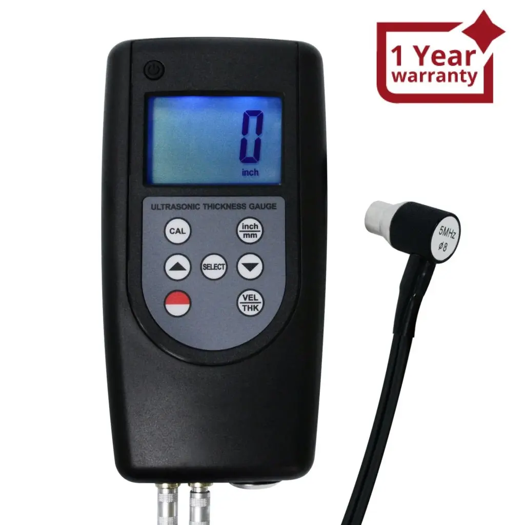 Tm-1240 Digital Ultrasonic Thickness Meter 0.75~400Mm For Material Measurement, Testing Measuring Tool Tester Gauge Steel Cast Iron Aluminum Red Copper Brass Zinc Quartz Glass Pvc Polyethylene 1