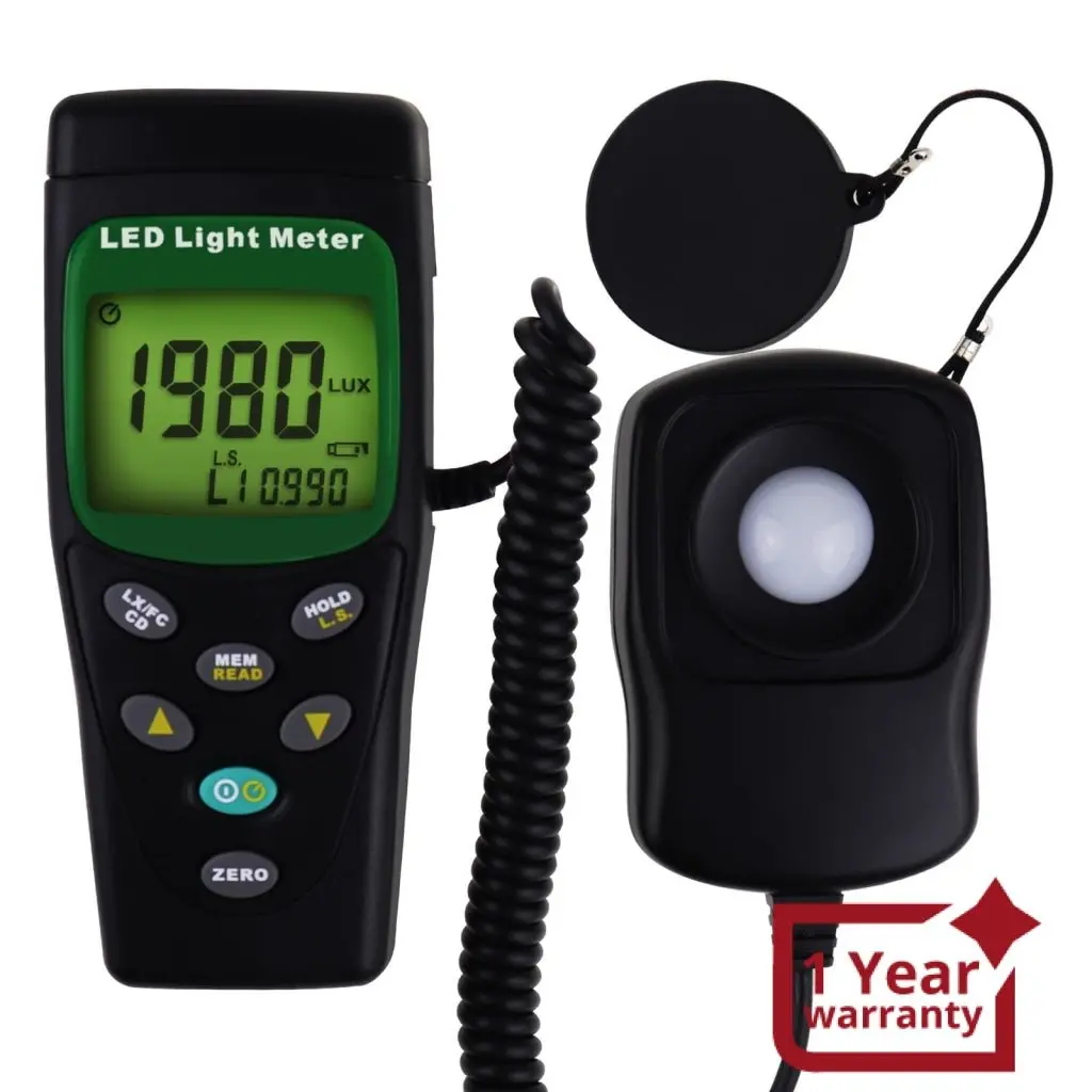 Tm-209 Digital Led Light Lux / Fc (Footcandle) Meter Luminous Intensity Measurement Luxmeter 400000 Lux 40000 Fc Measure Handheld Illuminance Tester 1