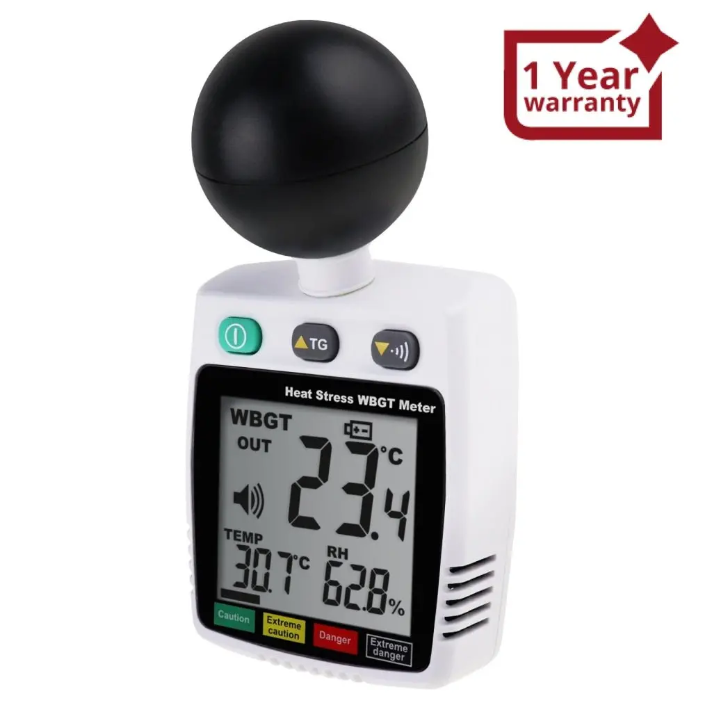 Tm-288 Heat Stroke Index Meter Indoor / Outdoor Temperature Measurement Wbgt Black-Globe Temp Humidity With Real-Time Alarm, Heat Hazard Indicator 1