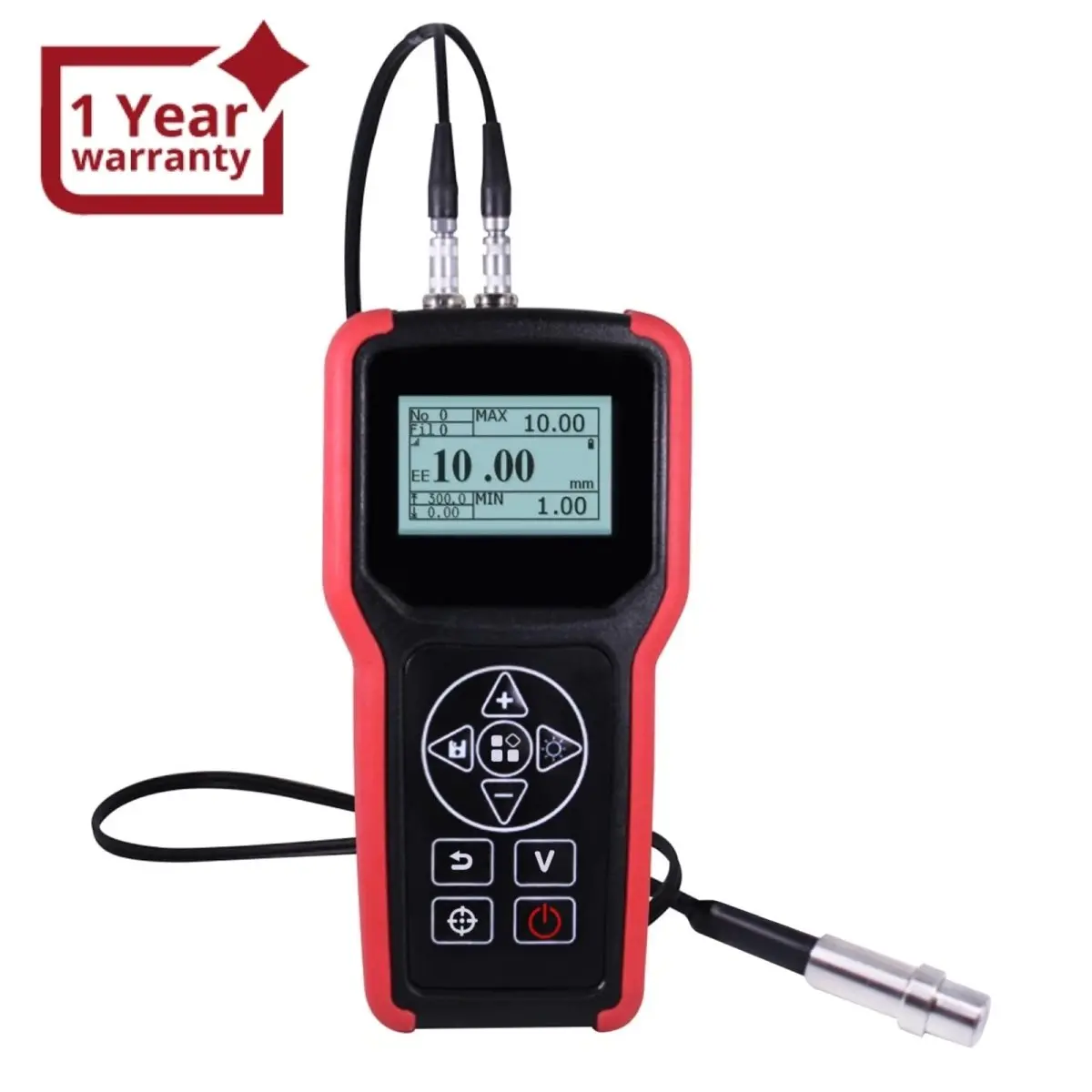 Tmg-4001 Ultrasonic Metal Steel Aluminum Glass Fiber Thickness Velocity Gauge Meter Tester With Backlight Internal Memory 100000 Lcd 1