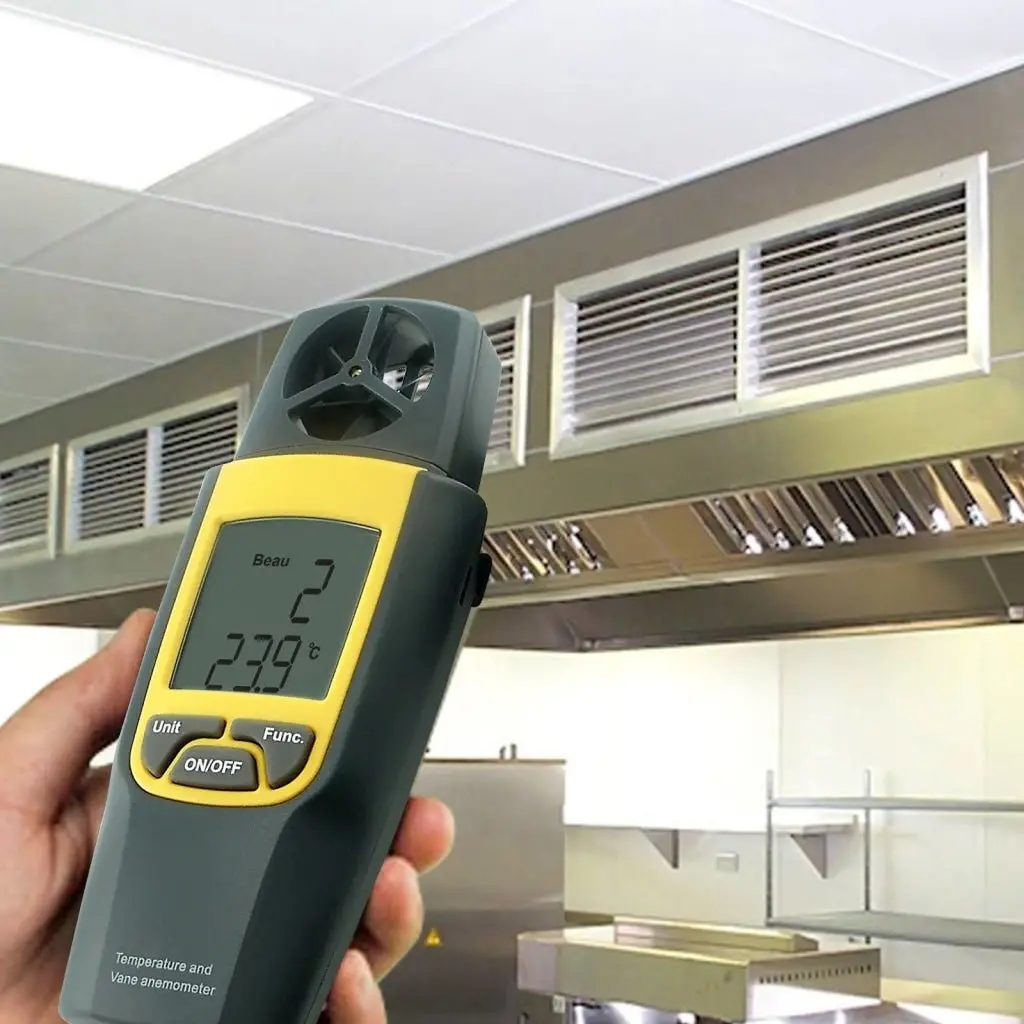 Va-8020 Anemometer Thermometer, Air Speed Temperature °C / °F Hvac Dual Meter Tester, 80~4000Fpm (0.4~20M/S), -10~50°C (14~122°F) 2