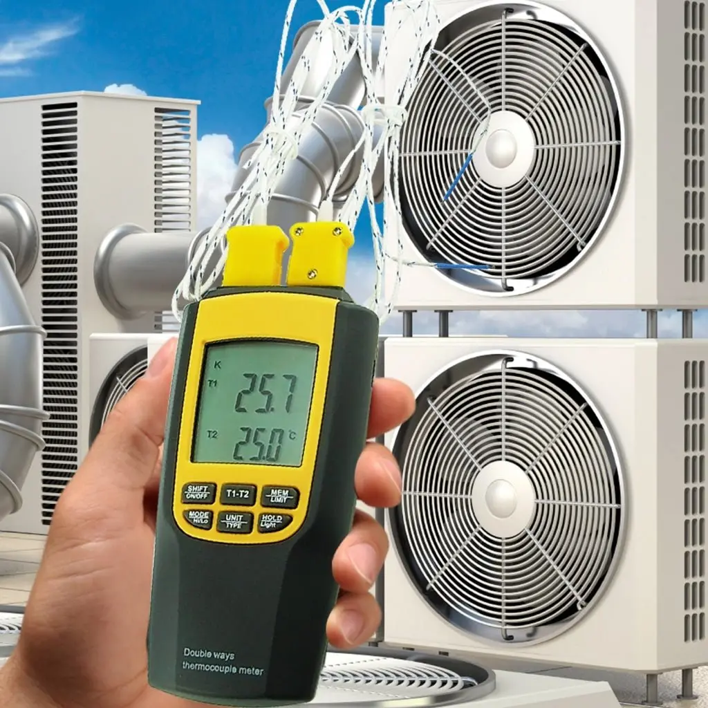 Va-8060 Digital K Or J Type Thermometer Thermocouple With 4 Probes Large Lcd Display Meter Tester Backlight 2