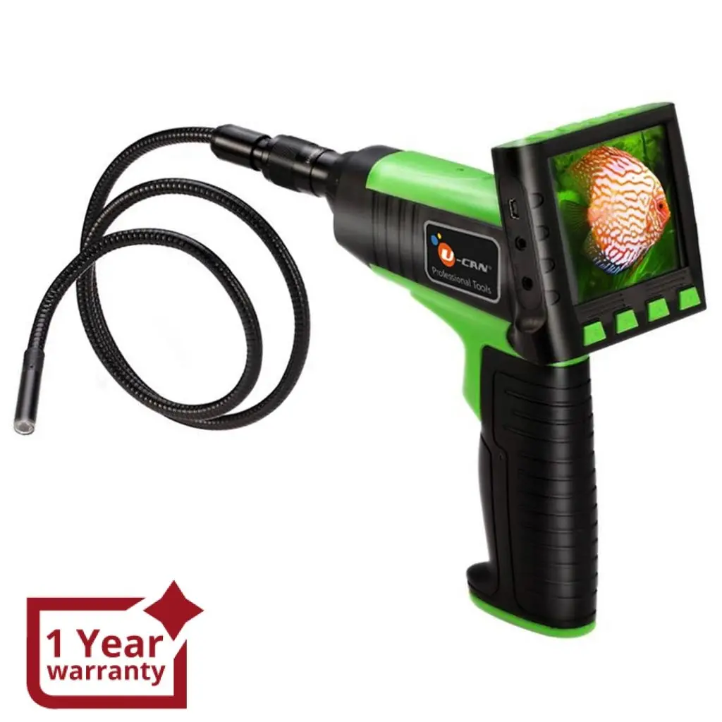 Vid-12_1M 1M Inspection Camera Endoscope 3.5" Detachable Wireless Lcd, 9Mm Diameter 4 Led, 4X Zoom, 2Gb Card, Recording Borescope Tool Set 1