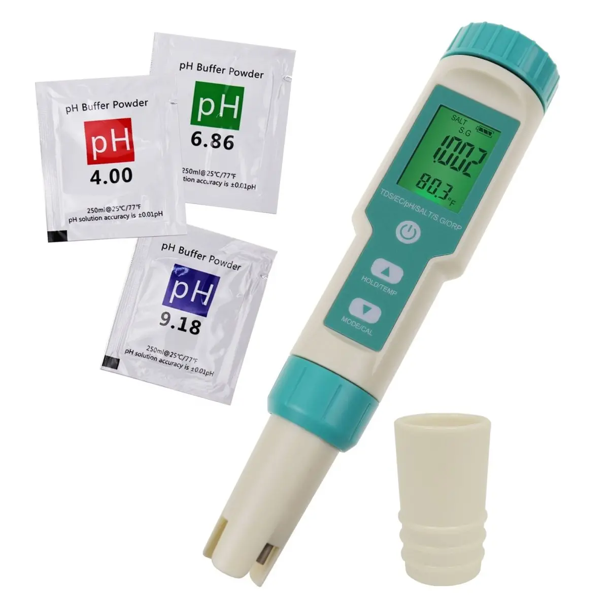 Wqm-339 7In1 Pentype Tester Ph / Tds / Ec / Orp / Salinity / S.G. / Temperature Meter Water Tester For Drinking Water, Aquariums, Hydroponics Pools 1