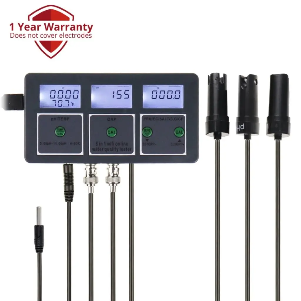 Wqm-359 Multi-Parameter 8-In-1 Water Test Kit Ph. Orp. Ec Conductivity, Tds, Salt, S.G., Cf, And Temperature With Online App Tester 1