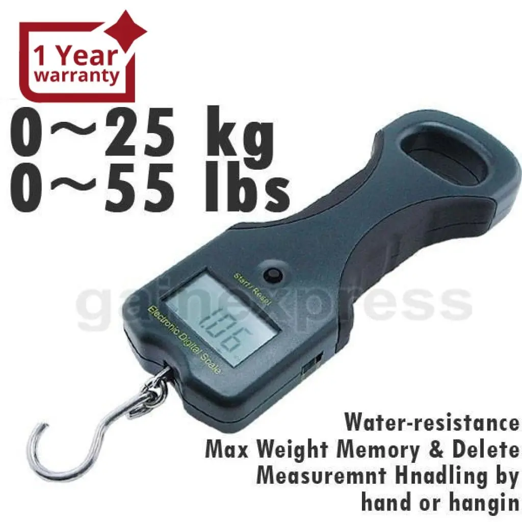 Ws-815 Digital 25Kg/55Lb  Lcd Fish Weighing Scale W/ Rubber Side Handle 1