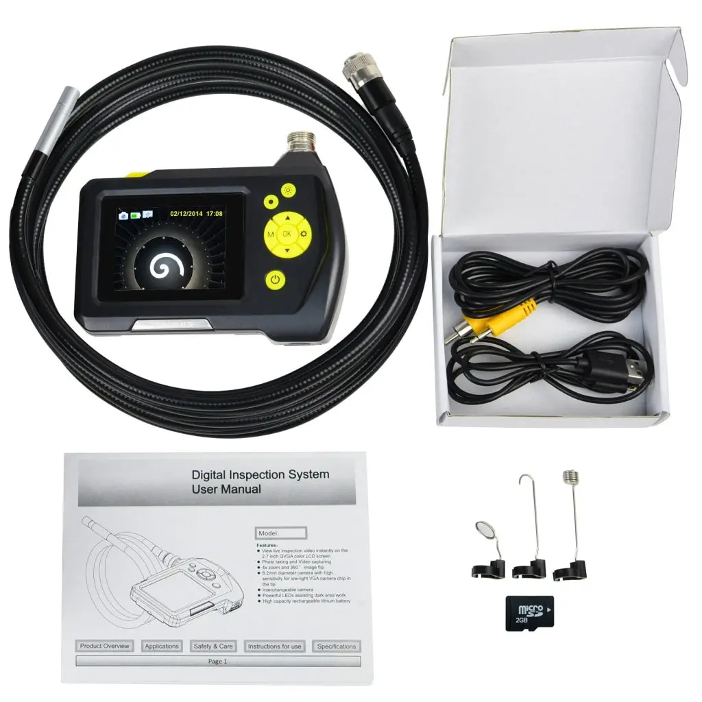 End-23_8.2Mm_5M Waterproof Endoscope Digital Inspection Camera Borescope 8.2Mm Camera 2.7 Inch Screen Monitor And 5 Meter Cable, Handheld Digital 2