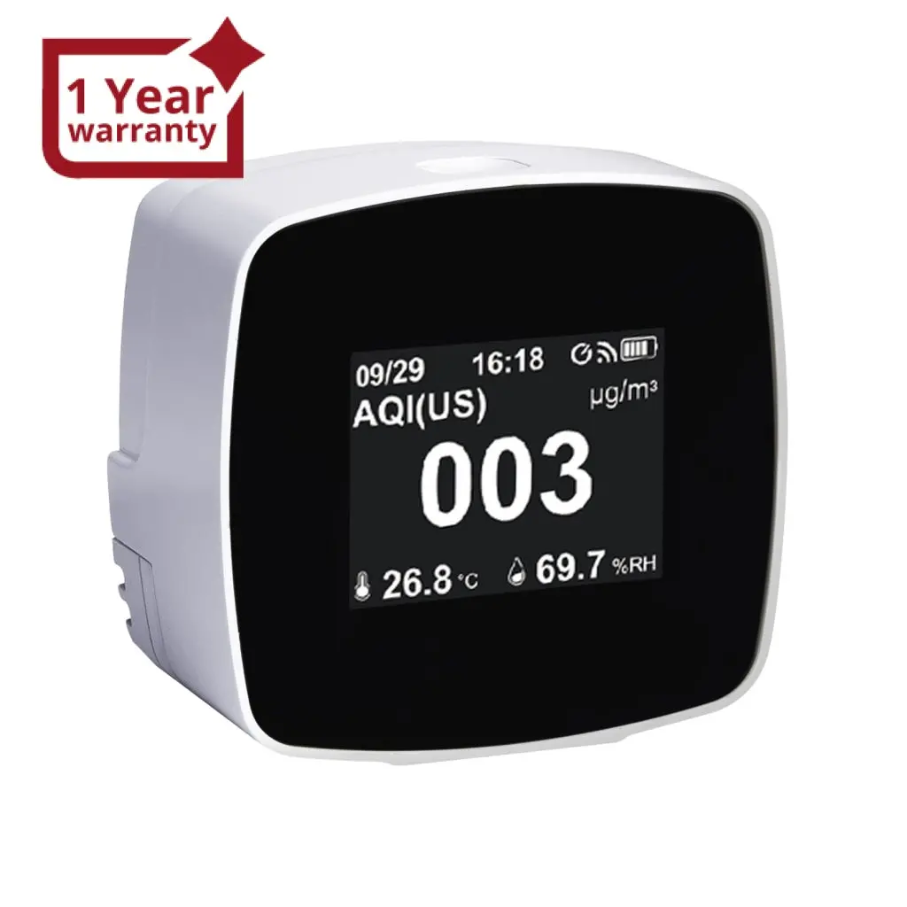 Tm-280W Rechargeable Wifi Indoor Air Quality Monitor Measure Particulate Matter Pm 2.5 Temperature Humidity Pollution Detector Pollutant Tester 1