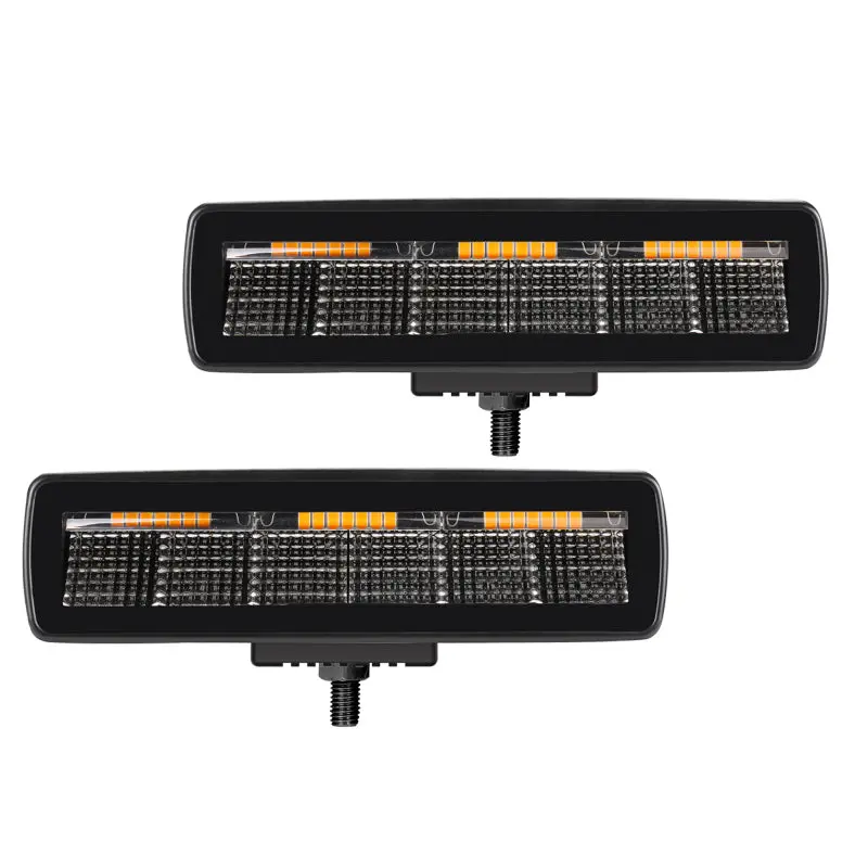 Blackout Combo Series Lights - Pair Of Sixline Flood Lights With Amber Accent 750600622Fbs 1