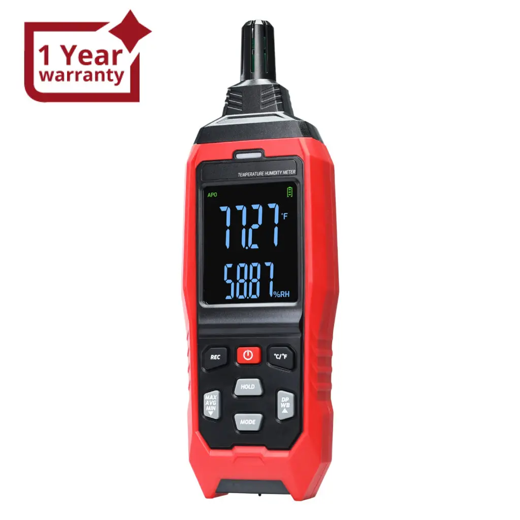 Htm-482 Multi-Function Environmental Meter Thermo-Hygrometer Datalogging Temperature, Humidity And Wet Bulb Dew Point Measurement Pc Connection Feature Record And Download 1