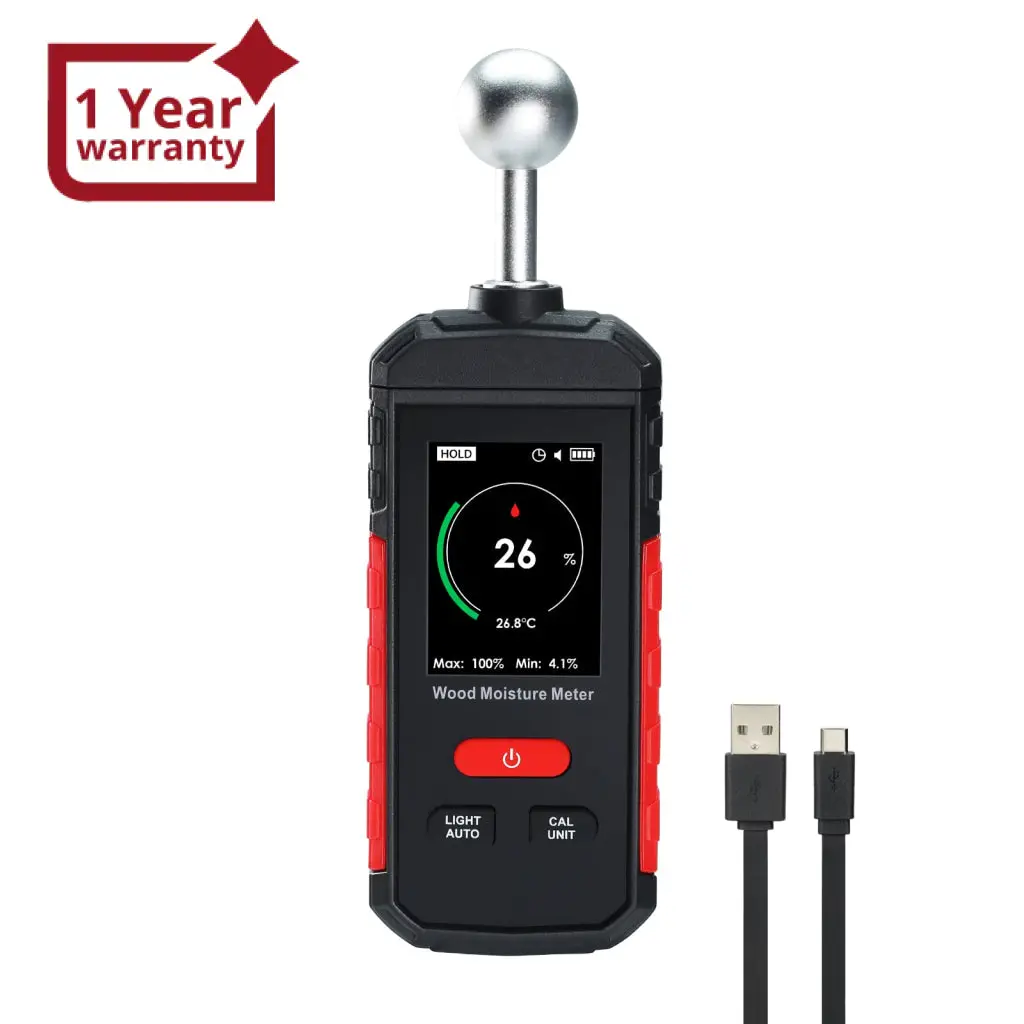 Htm-495 Moisture Meter For Drywall, Wood Moisture Meters For Walls, Firewood Floor Humidity Detector Lumber Humidity Tester Paper Ceramic Ceiling Firewood Cardboard Humidity Building Material 1