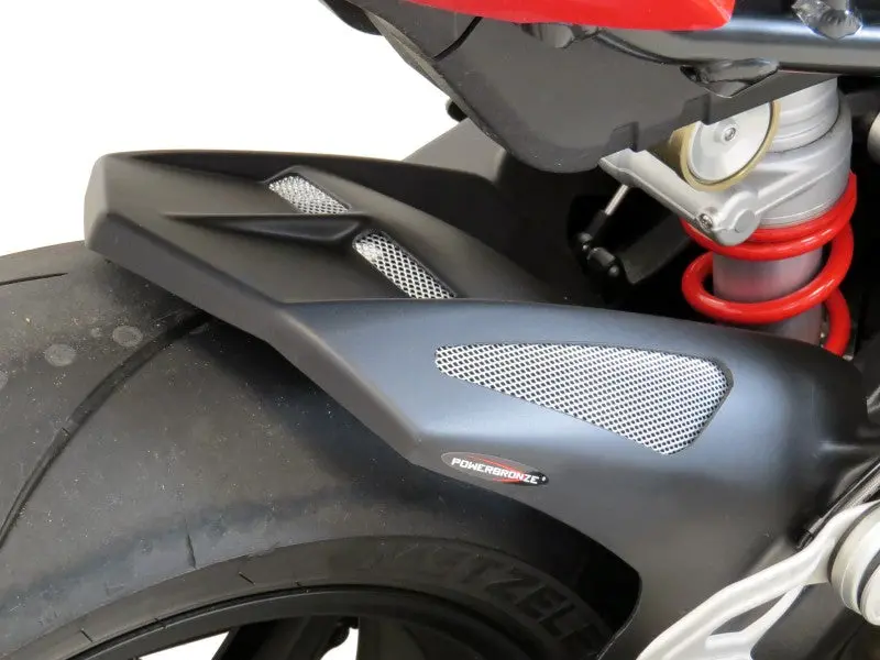 Bmw S1000r 21-2024  Gloss Black & Silver Mesh Rear Hugger By Powerbronze 1