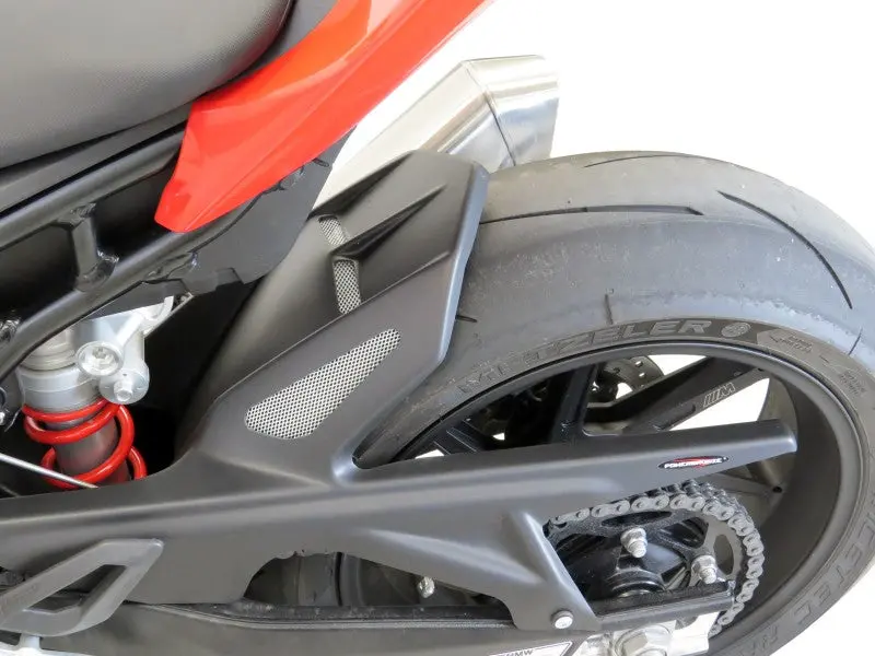 Bmw S1000rr  19-2024 Matt Black & Silver Mesh Rear Hugger By Powerbronze 1