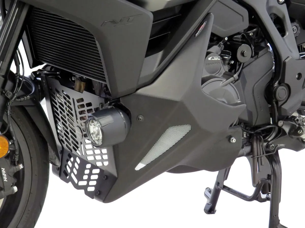 Fits Honda Nt1100 (Dct Model) 2022 >  Fairing Lowers (Fits With Honda Fog Lights) Gloss Black & Silver Mesh By Powerbronze 1