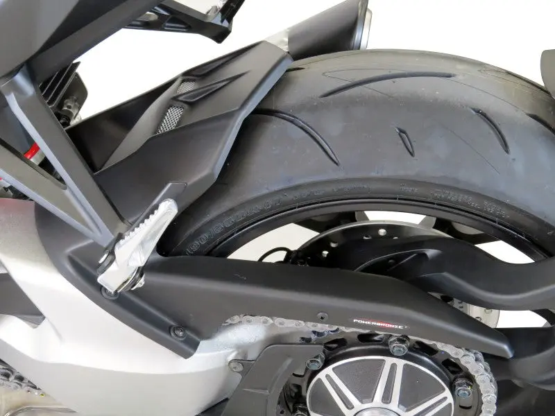 Fits Honda Cb1000r  18-2024  Gloss Black & Silver Mesh Rear Hugger By Powerbronze 1