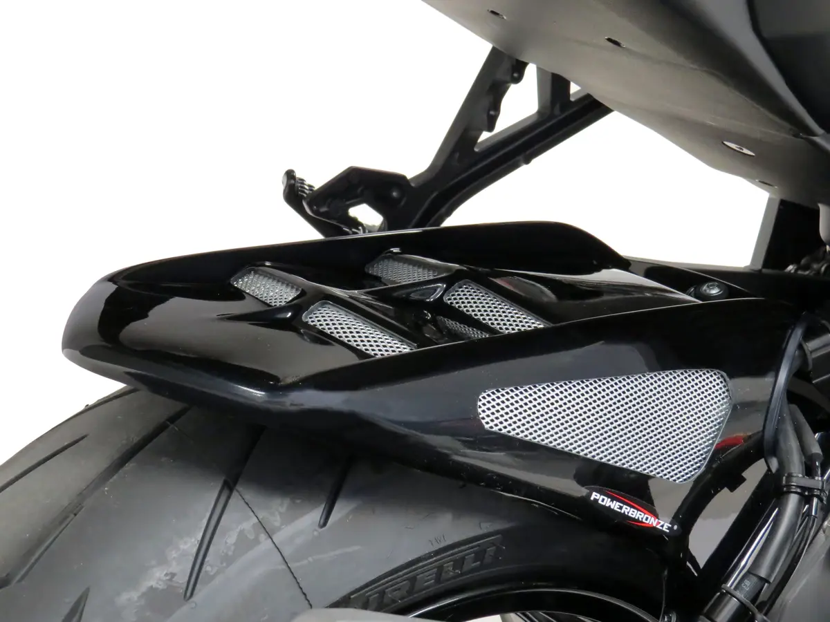 Kawasaki Zh2  20-2023  Matt Black & Silver Mesh Rear Hugger By Powerbronze 1
