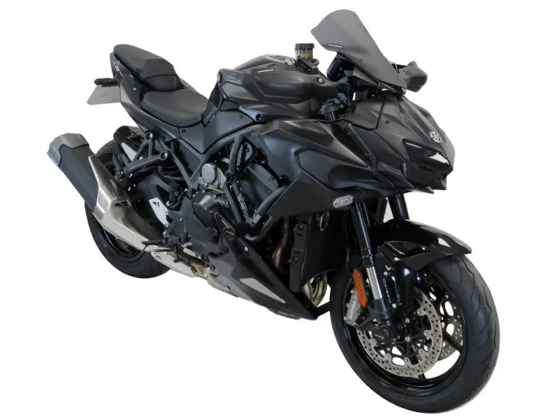 Kawasaki  Zh2    2020-2025  Belly Pan  Gloss Black & Silver Mesh By Powerbronze. Rrp £172 1
