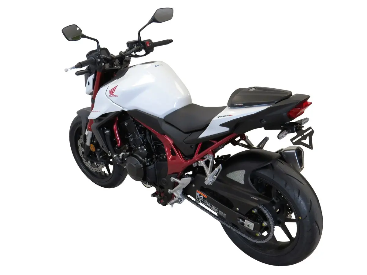 Fits Honda Cb750 Hornet 2023 > Gloss White & Silver Mesh Rear Hugger Powerbronze 2