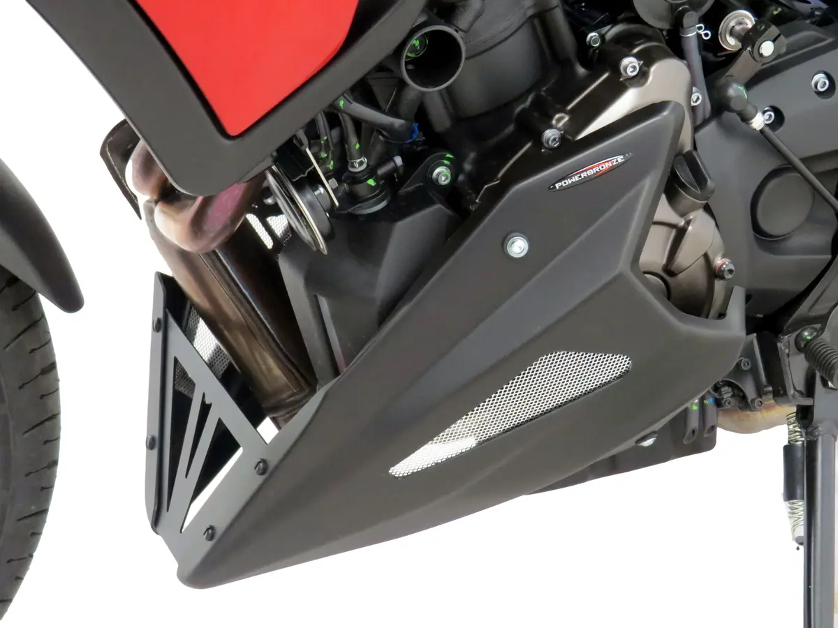 Xsr700 21-2025 Belly Pan Gloss Black With Silver Mesh By Powerbronze Rrp £172 2