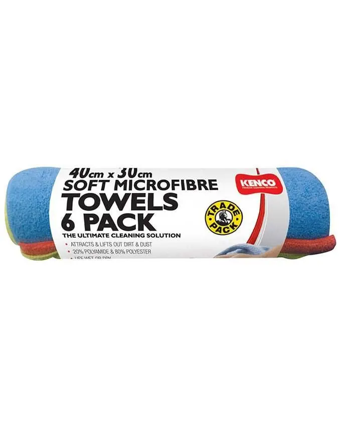 Kenco Soft Microfiber Towels 6 Pack 40 X 30Cm 1