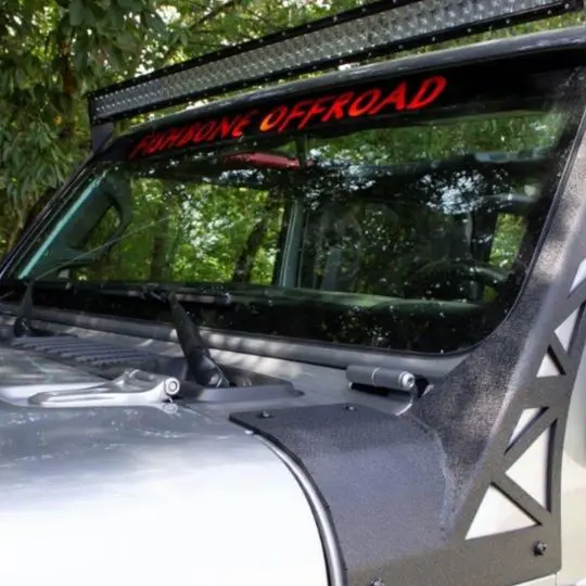 Fishbone Offroad Jeep Wrangler Gladiator Windshield Light Bar Brackets $110 2