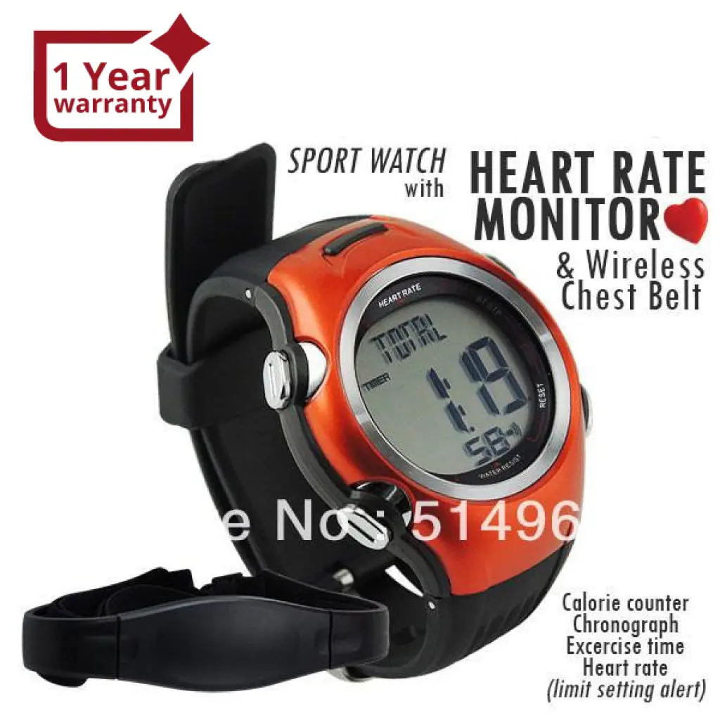 M03w117-O Wireless Fitness Watch Heart Rate Monitor Chest Belt Sensor 1